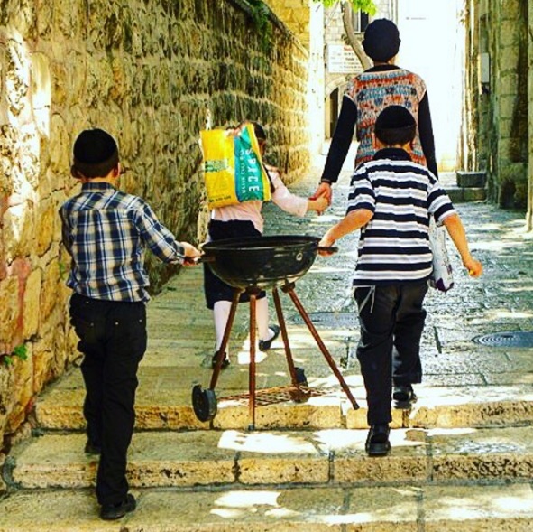 Schlepping a Grill through the Old City of Jerusalem, 2015